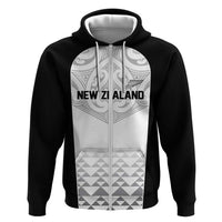 World Football 2026 New Zealand Custom Zip Hoodie All White Fern Maori Tribal - Polynesian Pride
