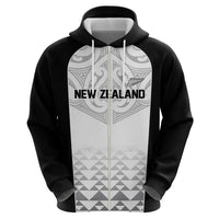 World Football 2026 New Zealand Custom Zip Hoodie All White Fern Maori Tribal - Polynesian Pride