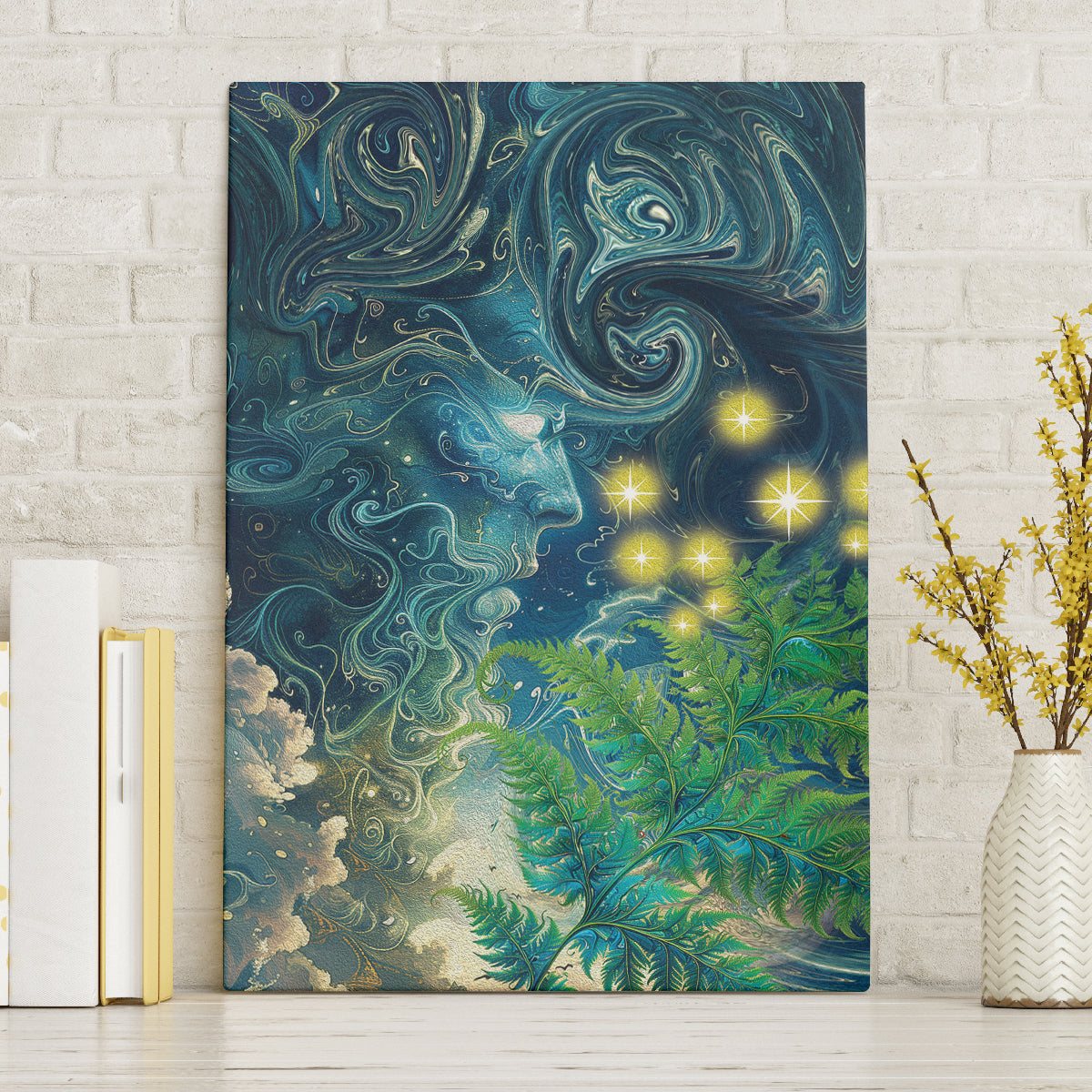New Zealand Matariki Waipuna-a-rangi Canvas Wall Art He Roimata o Rangi LT9 Without Frame Black - Polynesian Pride