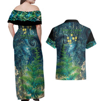 New Zealand Matariki Waipuna-a-rangi Couples Matching Off Shoulder Maxi Dress and Hawaiian Shirt He Roimata o Rangi