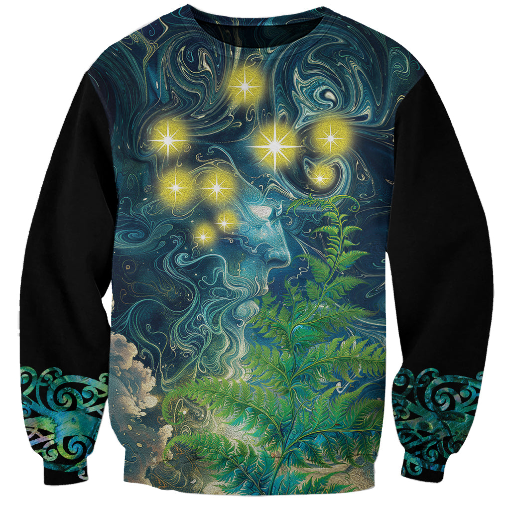 New Zealand Matariki Waipuna-a-rangi Sweatshirt He Roimata o Rangi LT9 Unisex Black - Polynesian Pride