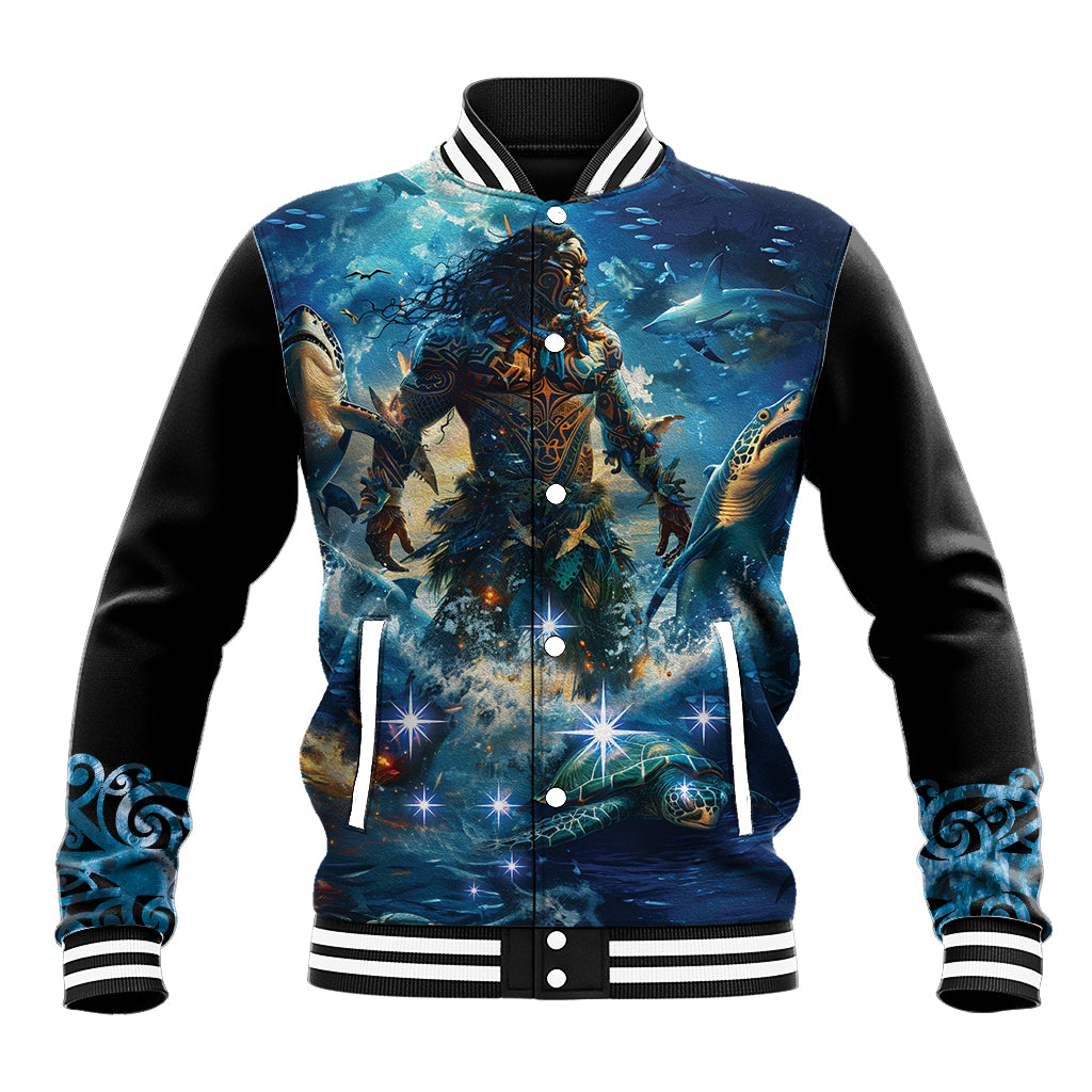 New Zealand Matariki Waita Baseball Jacket The Way Of The Water LT9 Unisex Black - Polynesian Pride