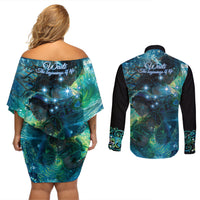 New Zealand Matariki Waiti Couples Matching Off Shoulder Short Dress and Long Sleeve Button Shirt The Beginnings Of Life