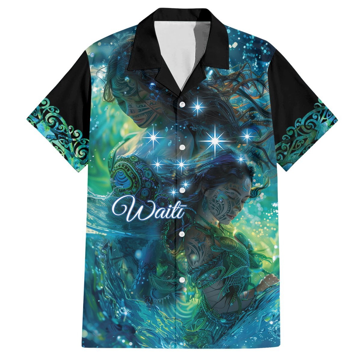 New Zealand Matariki Waiti Hawaiian Shirt The Beginnings Of Life LT9 Black - Polynesian Pride