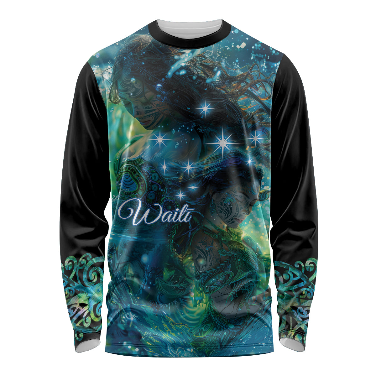 New Zealand Matariki Waiti Long Sleeve Shirt The Beginnings Of Life LT9 Unisex Black - Polynesian Pride