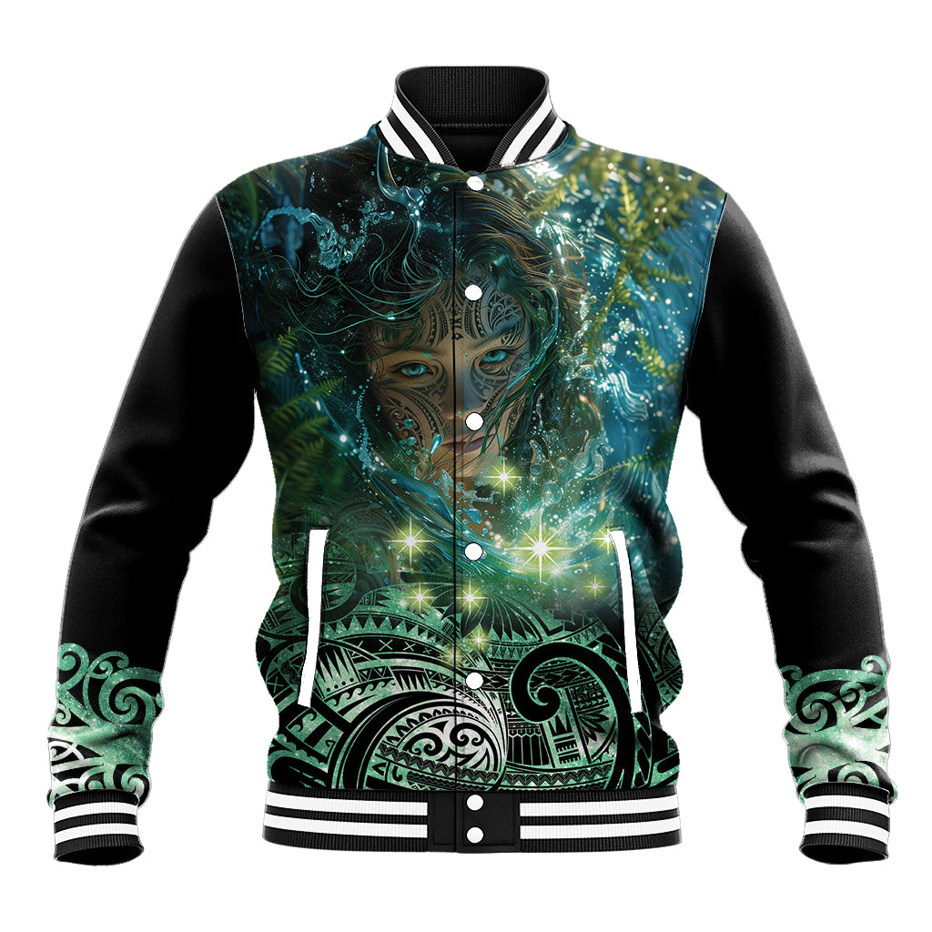 New Zealand Matariki Waiti Baseball Jacket Waimori and The Origin Of Life LT9 Unisex Black - Polynesian Pride