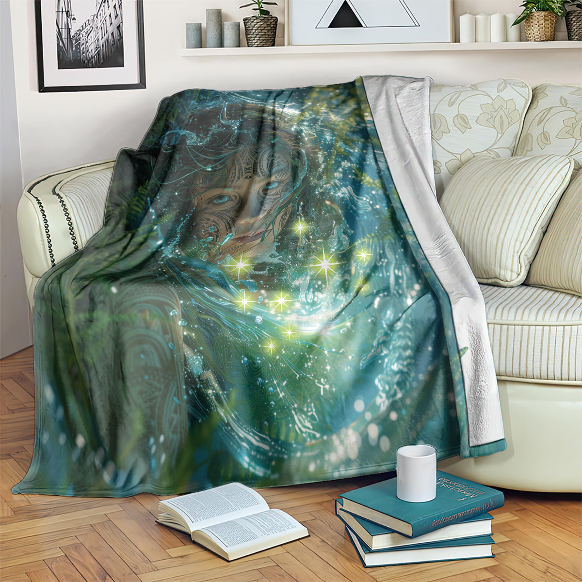 New Zealand Matariki Waiti Blanket Waimori and The Origin Of Life LT9 Black - Polynesian Pride