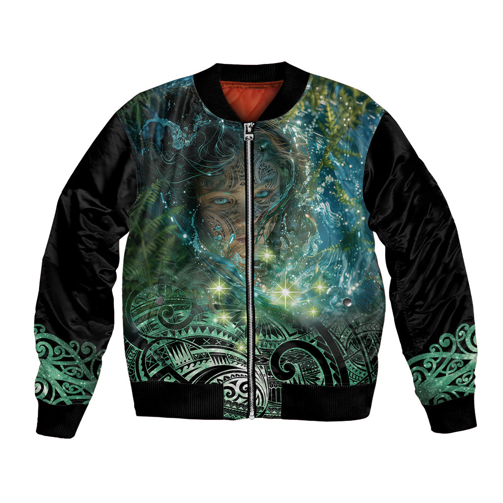 New Zealand Matariki Waiti Bomber Jacket Waimori and The Origin Of Life LT9 Unisex Black - Polynesian Pride