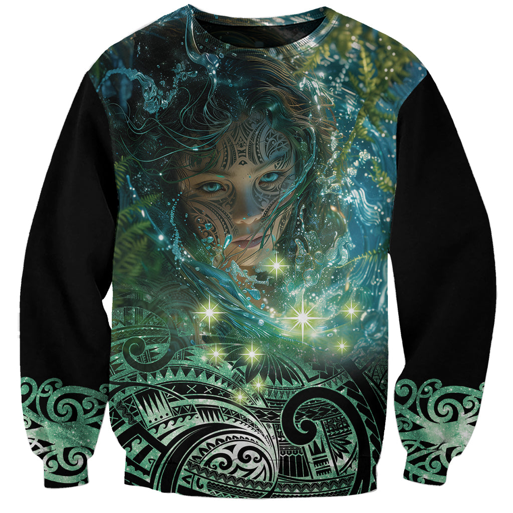 New Zealand Matariki Waiti Sweatshirt Waimori and The Origin Of Life LT9 Unisex Black - Polynesian Pride