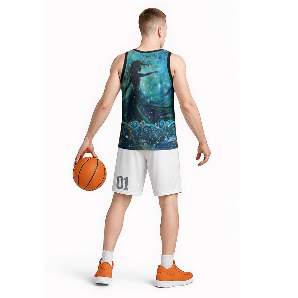 New Zealand Matariki Hiwa-i-te-rangi Basketball Jersey Titiro ki nga Whetu Wishing Star - Polynesian Pride