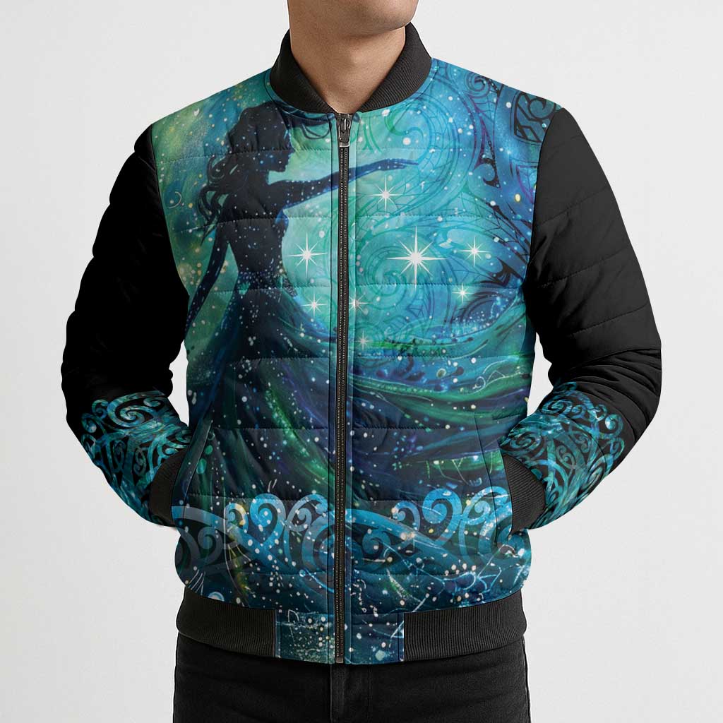 New Zealand Matariki Hiwa-i-te-rangi Bomber Puffer Jacket Titiro ki nga Whetu Wishing Star - Polynesian Pride