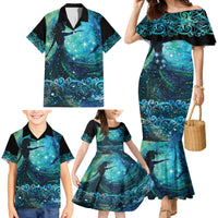 New Zealand Matariki Hiwa-i-te-rangi Family Matching Mermaid Dress and Hawaiian Shirt Titiro ki nga Whetu Wishing Star