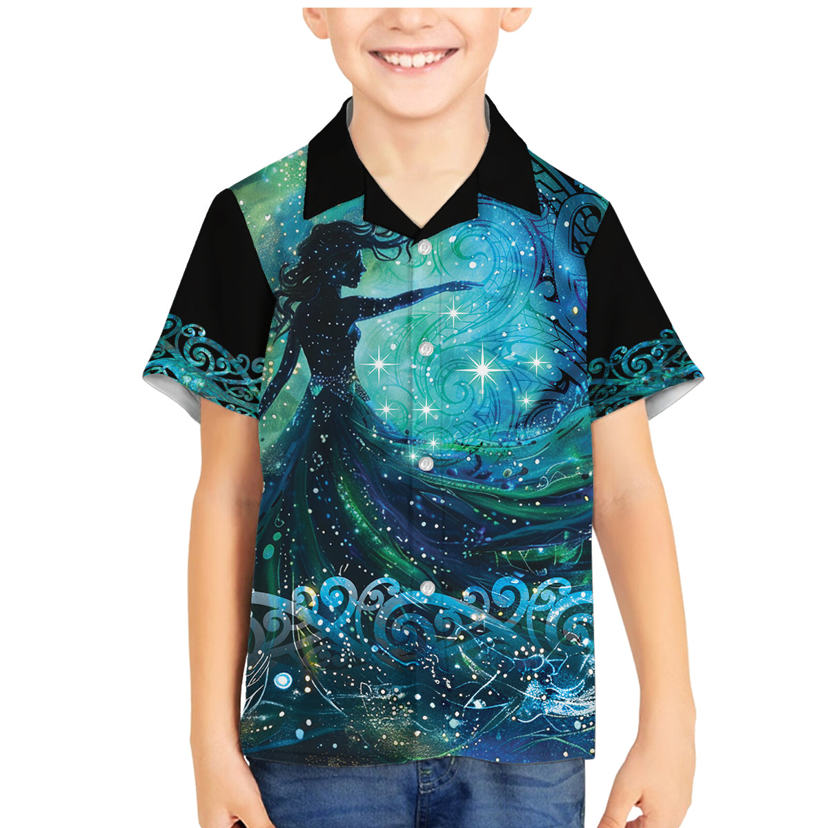 New Zealand Matariki Hiwa-i-te-rangi Family Matching Mermaid Dress and Hawaiian Shirt Titiro ki nga Whetu Wishing Star