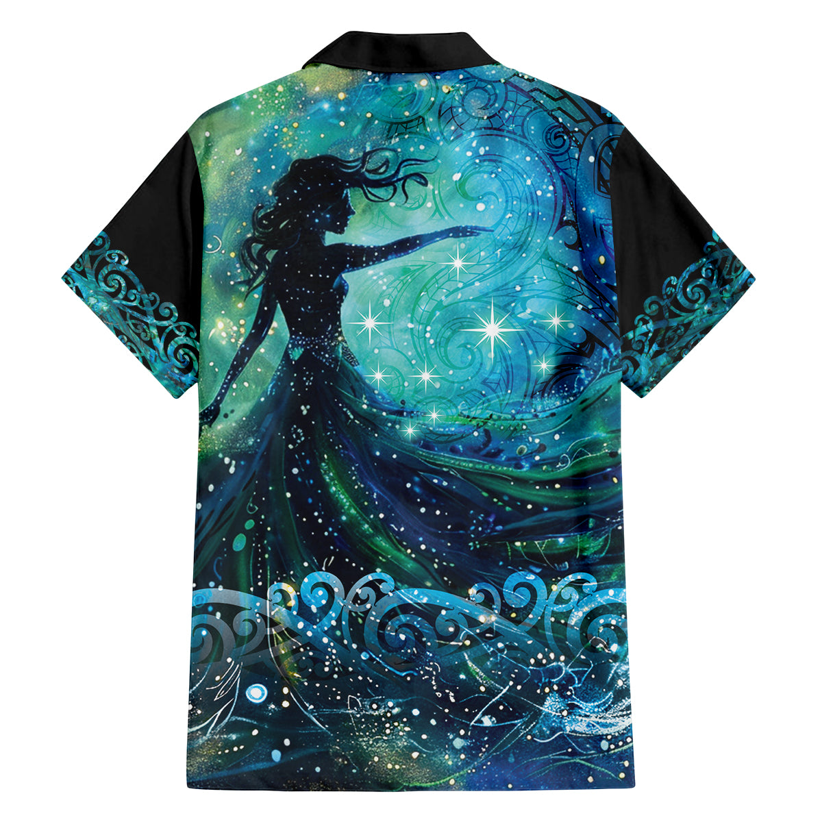 New Zealand Matariki Hiwa-i-te-rangi Family Matching Off The Shoulder Long Sleeve Dress and Hawaiian Shirt Titiro ki nga Whetu Wishing Star LT9 - Polynesian Pride