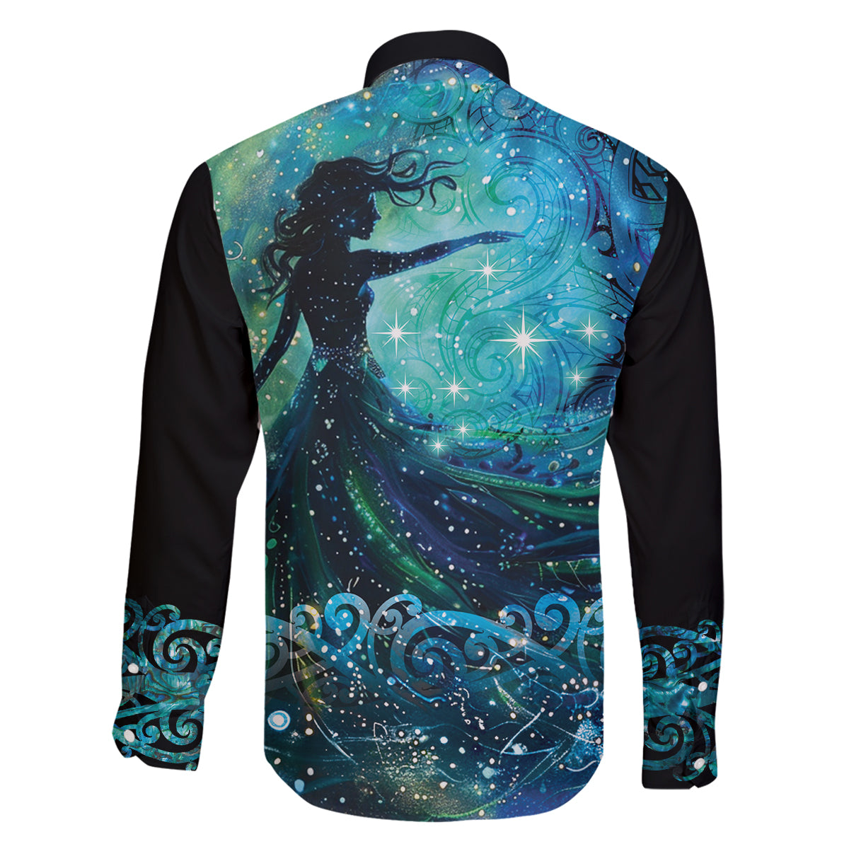 New Zealand Matariki Hiwa-i-te-rangi Family Matching Off The Shoulder Long Sleeve Dress and Hawaiian Shirt Titiro ki nga Whetu Wishing Star LT9 - Polynesian Pride