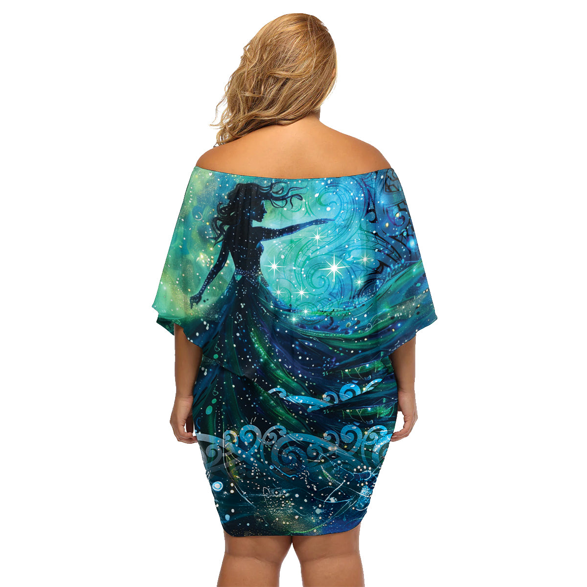 New Zealand Matariki Hiwa-i-te-rangi Family Matching Off Shoulder Short Dress and Hawaiian Shirt Titiro ki nga Whetu Wishing Star