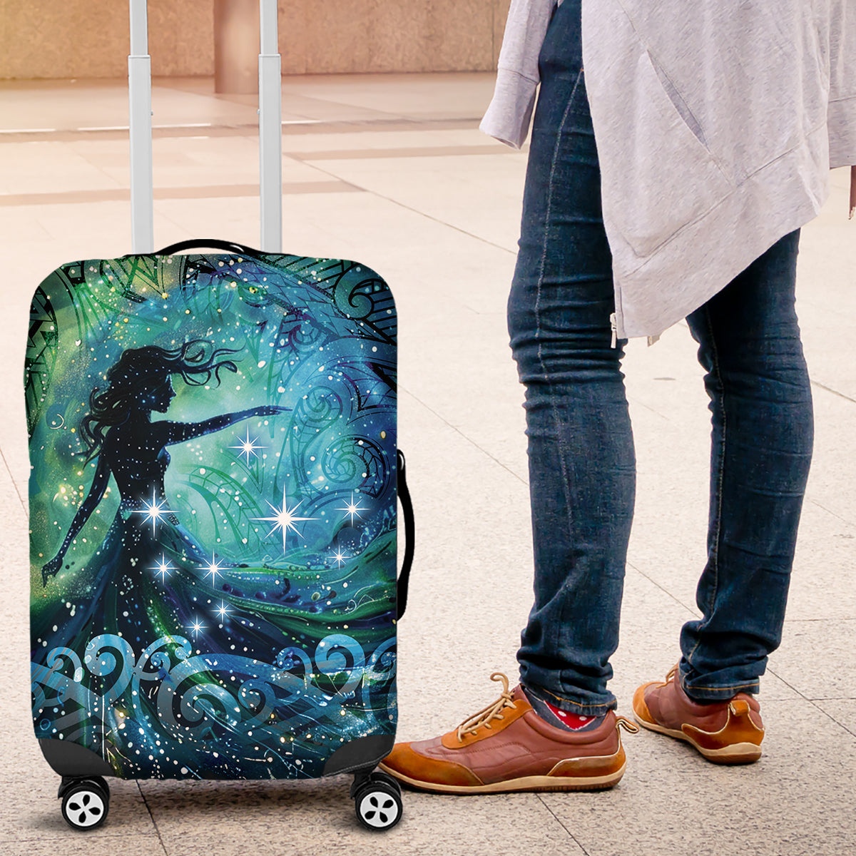 New Zealand Matariki Hiwa-i-te-rangi Luggage Cover Titiro ki nga Whetu Wishing Star