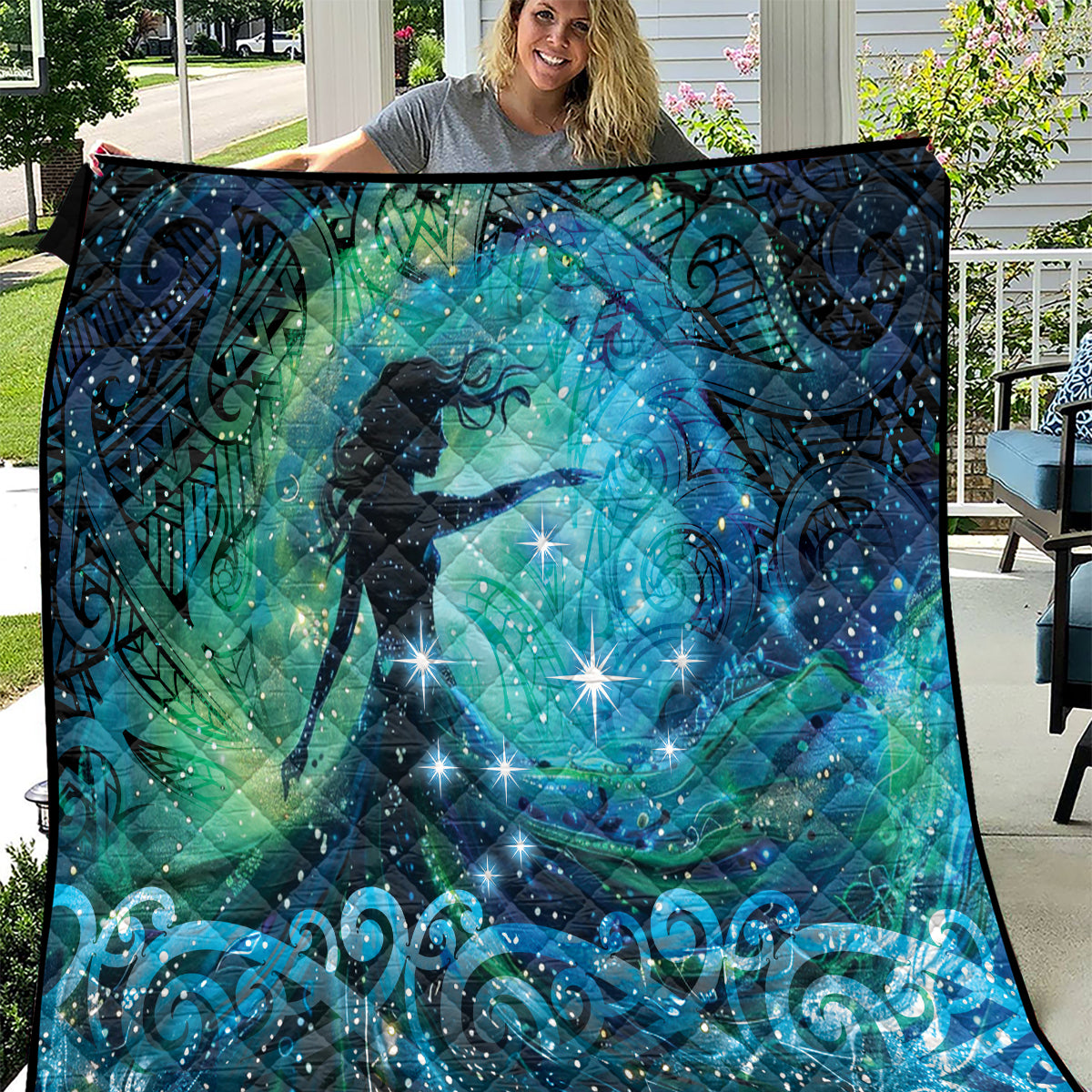 New Zealand Matariki Hiwa-i-te-rangi Quilt Titiro ki nga Whetu Wishing Star LT9 Black - Polynesian Pride