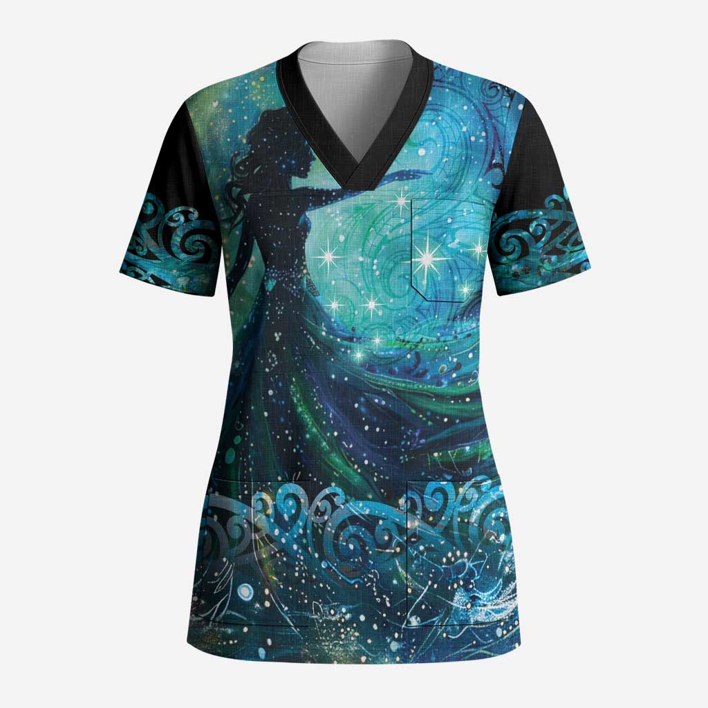 New Zealand Matariki Hiwa-i-te-rangi Scrub Top Titiro ki nga Whetu Wishing Star - Polynesian Pride
