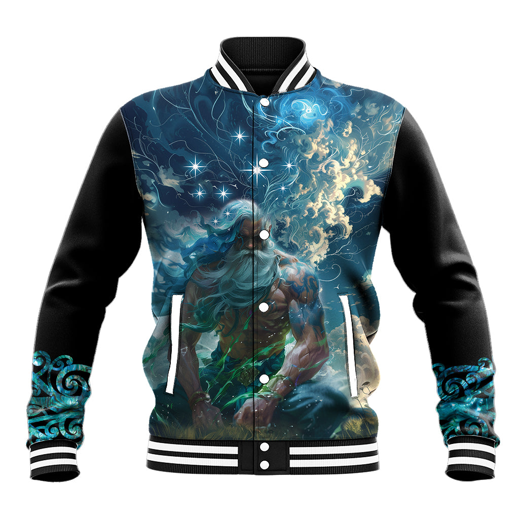 New Zealand Matariki Ururangi Baseball Jacket The Murmur Of The Wind LT9 Unisex Black - Polynesian Pride