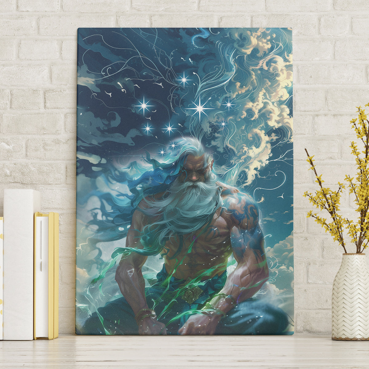 New Zealand Matariki Ururangi Canvas Wall Art The Murmur Of The Wind LT9 Without Frame Black - Polynesian Pride