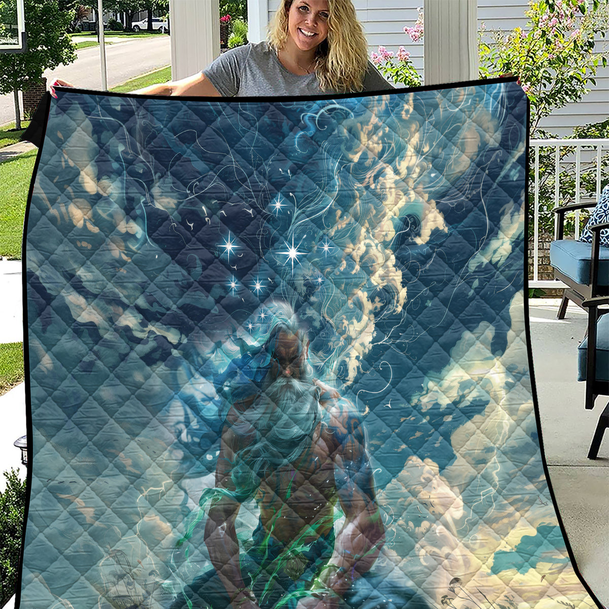 New Zealand Matariki Ururangi Quilt The Murmur Of The Wind LT9 Black - Polynesian Pride