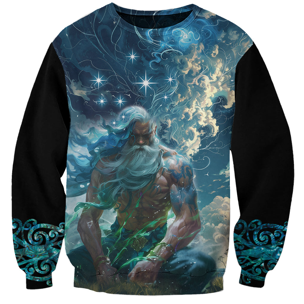 New Zealand Matariki Ururangi Sweatshirt The Murmur Of The Wind LT9 Unisex Black - Polynesian Pride