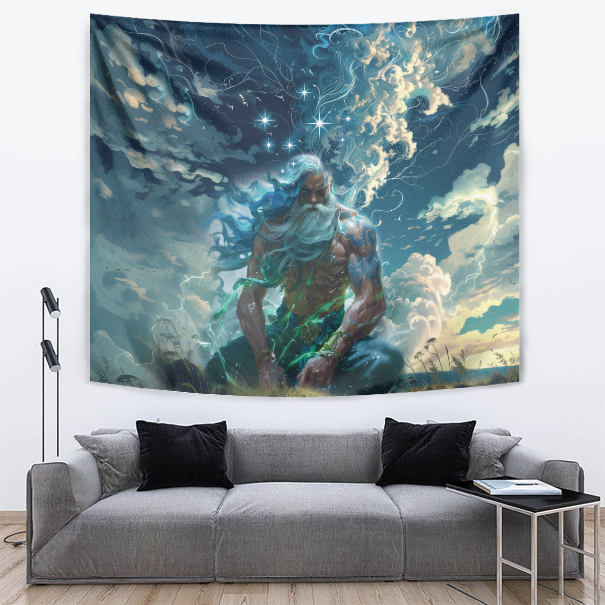 New Zealand Matariki Ururangi Tapestry The Murmur Of The Wind LT9 Black - Polynesian Pride