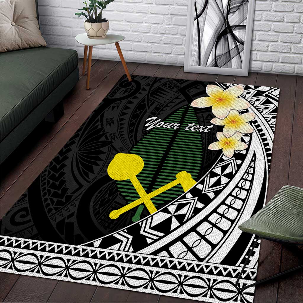 Alo Chiefdom Wallis and Futuna Personalized Area Rug Frangipani Flowers Polynesian Pattern