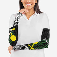 Alo Chiefdom Wallis and Futuna Personalized Arm Sleeves Frangipani Flowers Polynesian Pattern - Polynesian Pride