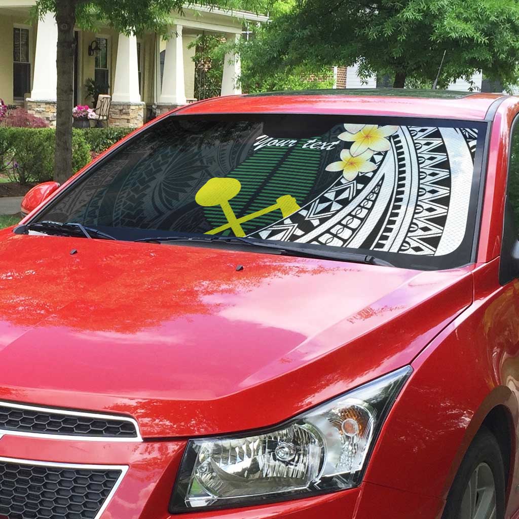 Alo Chiefdom Wallis and Futuna Personalized Auto Sun Shade Frangipani Flowers Polynesian Pattern - Polynesian Pride