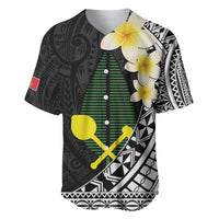 Alo Chiefdom Wallis and Futuna Personalized Baseball Jersey Frangipani Flowers Polynesian Pattern