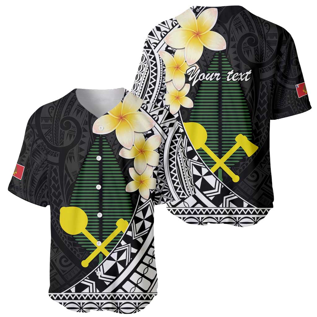 Alo Chiefdom Wallis and Futuna Personalized Baseball Jersey Frangipani Flowers Polynesian Pattern