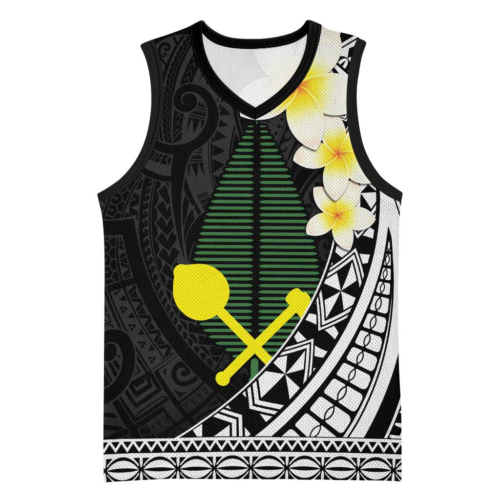 Alo Chiefdom Wallis and Futuna Personalized Basketball Jersey Frangipani Flowers Polynesian Pattern LT9 Unisex Black - Polynesian Pride