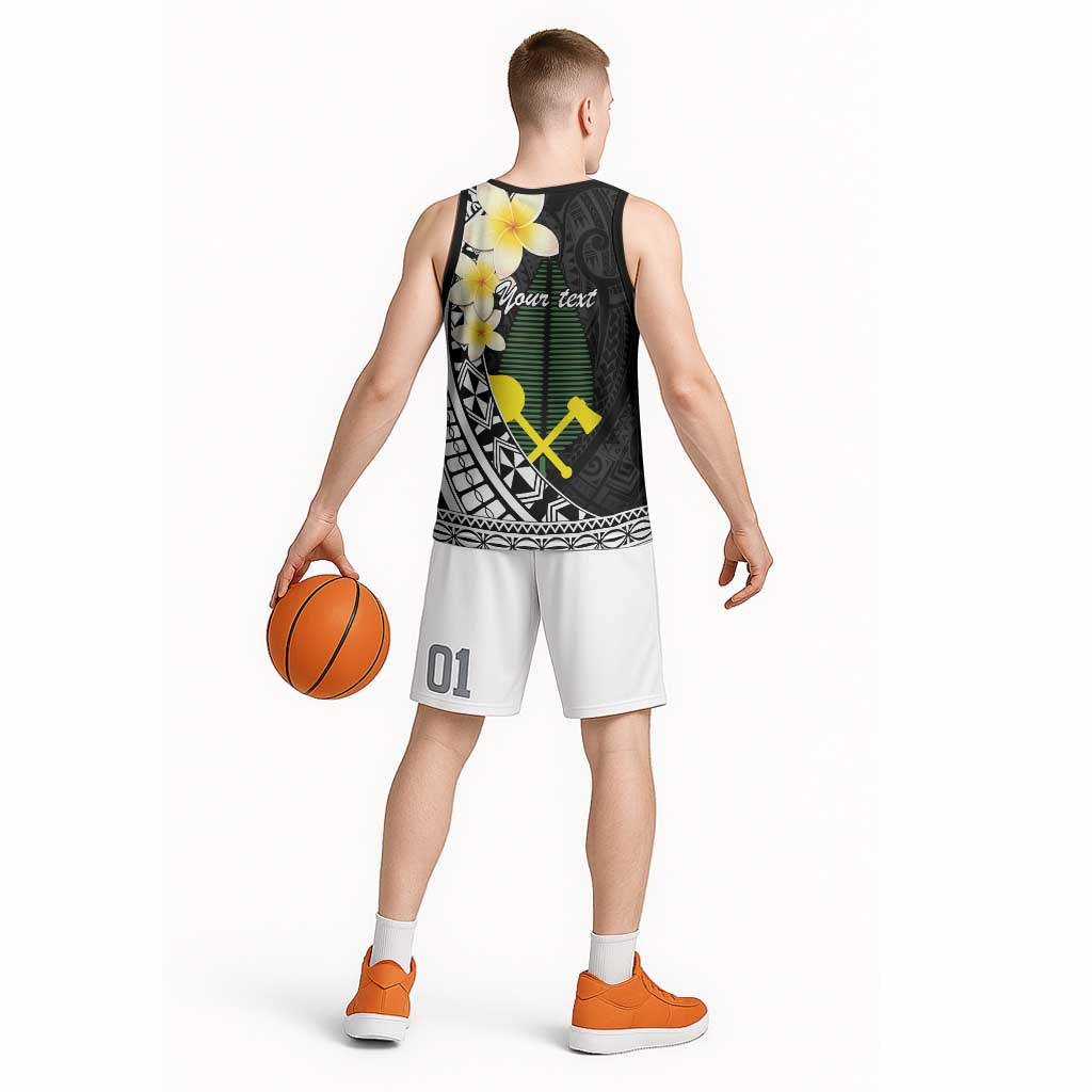 Alo Chiefdom Wallis and Futuna Personalized Basketball Jersey Frangipani Flowers Polynesian Pattern - Polynesian Pride