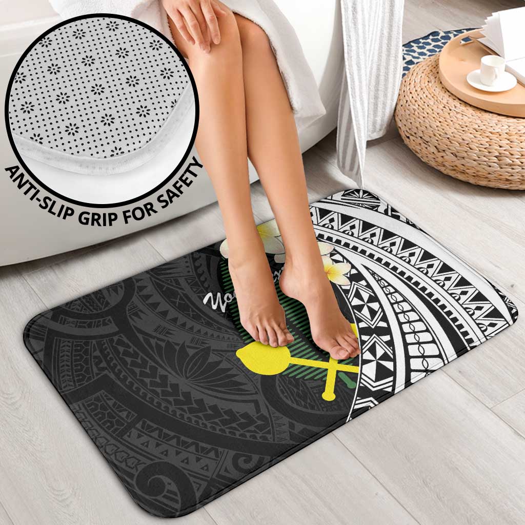 Alo Chiefdom Wallis and Futuna Personalized Bathroom Set Frangipani Flowers Polynesian Pattern - Polynesian Pride