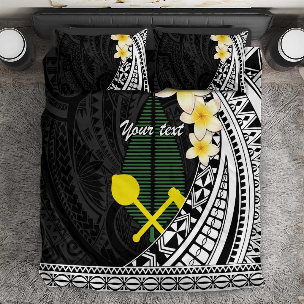 Alo Chiefdom Wallis and Futuna Personalized Bedding Set Frangipani Flowers Polynesian Pattern LT9 Black - Polynesian Pride