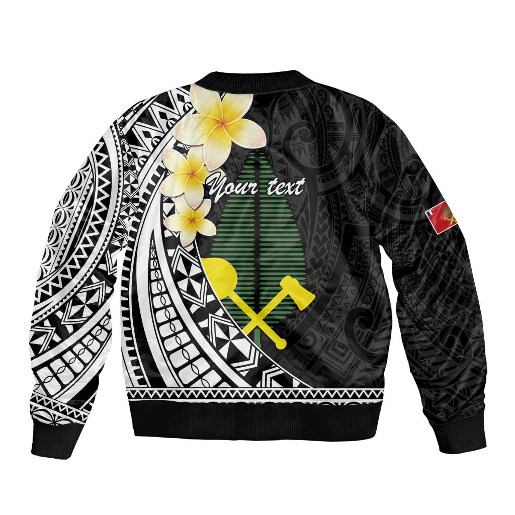 Alo Chiefdom Wallis and Futuna Personalized Bomber Jacket Frangipani Flowers Polynesian Pattern