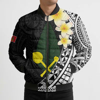 Alo Chiefdom Wallis and Futuna Personalized Bomber Puffer Jacket Frangipani Flowers Polynesian Pattern - Polynesian Pride