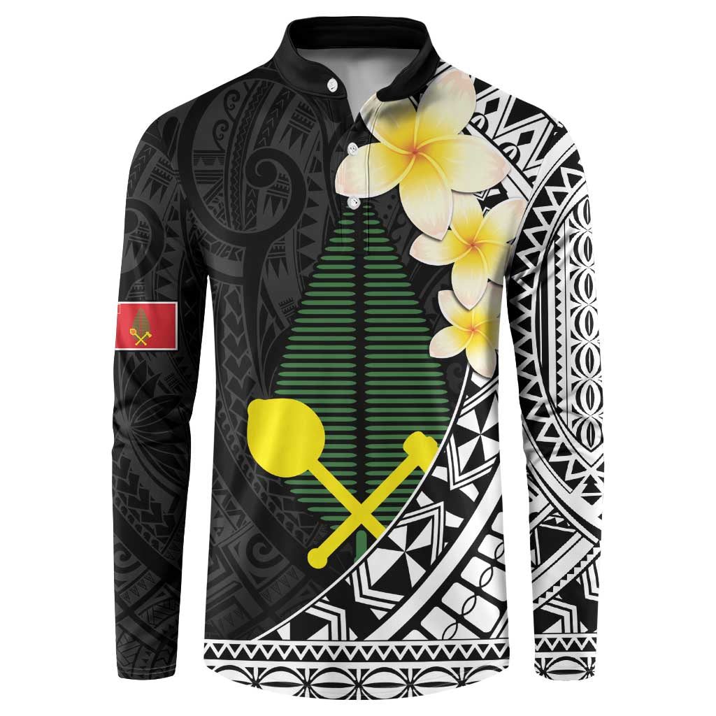 Alo Chiefdom Wallis and Futuna Personalized Button Sweatshirt Frangipani Flowers Polynesian Pattern LT9 Black - Polynesian Pride
