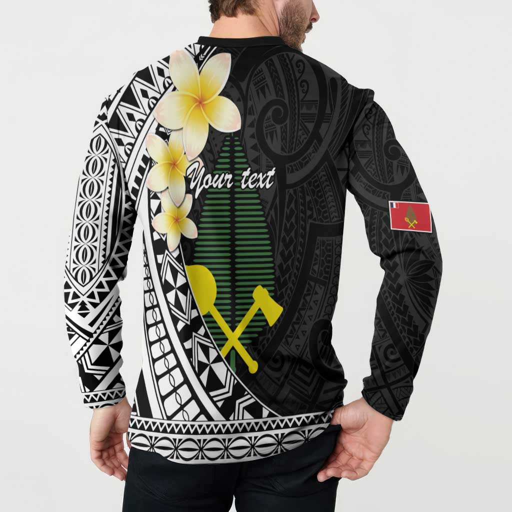 Alo Chiefdom Wallis and Futuna Personalized Button Sweatshirt Frangipani Flowers Polynesian Pattern