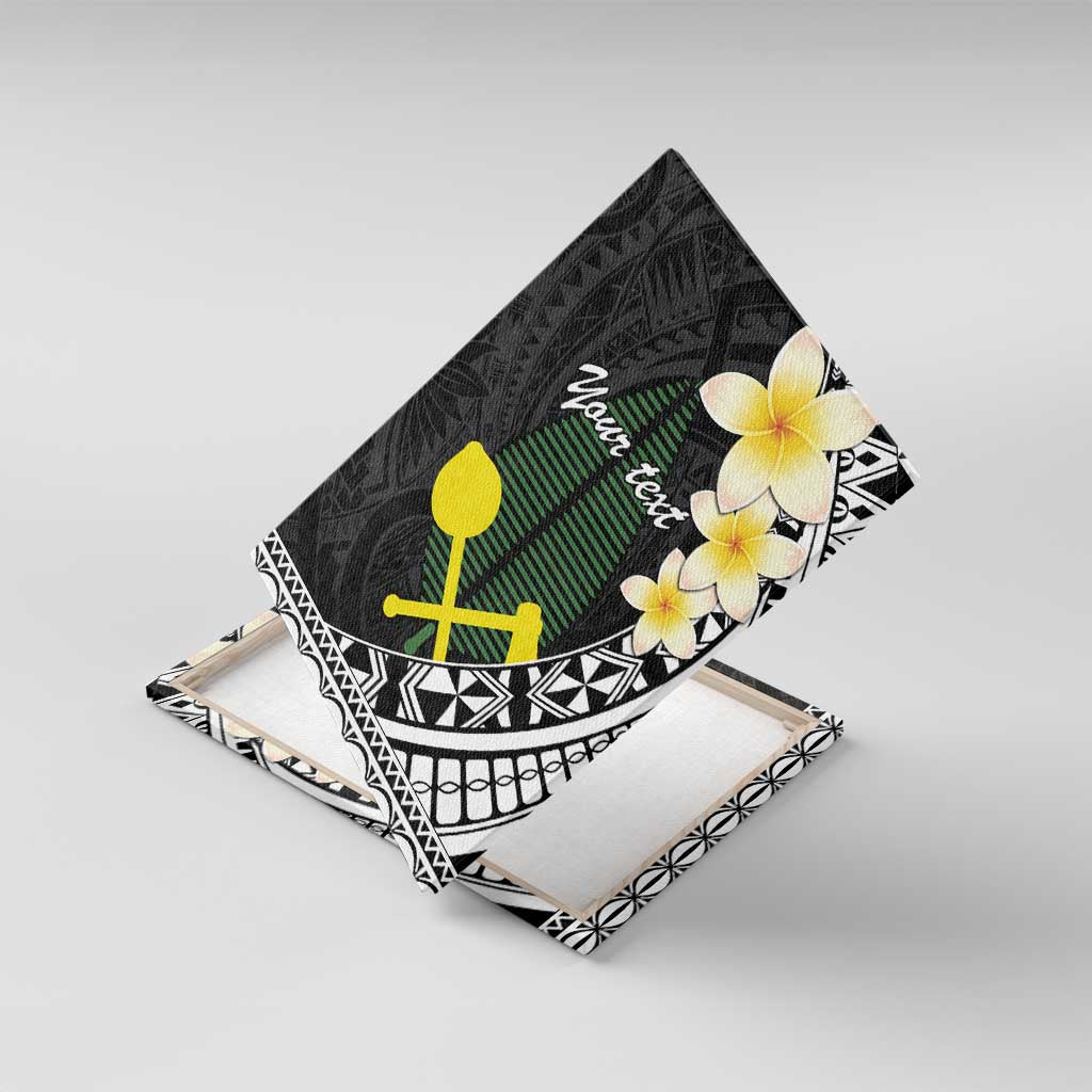 Alo Chiefdom Wallis and Futuna Personalized Canvas Wall Art Frangipani Flowers Polynesian Pattern