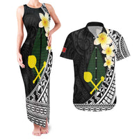Alo Chiefdom Wallis and Futuna Personalized Couples Matching Tank Maxi Dress and Hawaiian Shirt Frangipani Flowers Polynesian Pattern