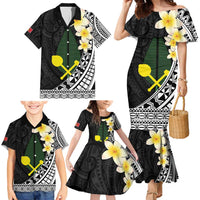 Alo Chiefdom Wallis and Futuna Personalized Family Matching Mermaid Dress and Hawaiian Shirt Frangipani Flowers Polynesian Pattern