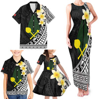 Alo Chiefdom Wallis and Futuna Personalized Family Matching Tank Maxi Dress and Hawaiian Shirt Frangipani Flowers Polynesian Pattern