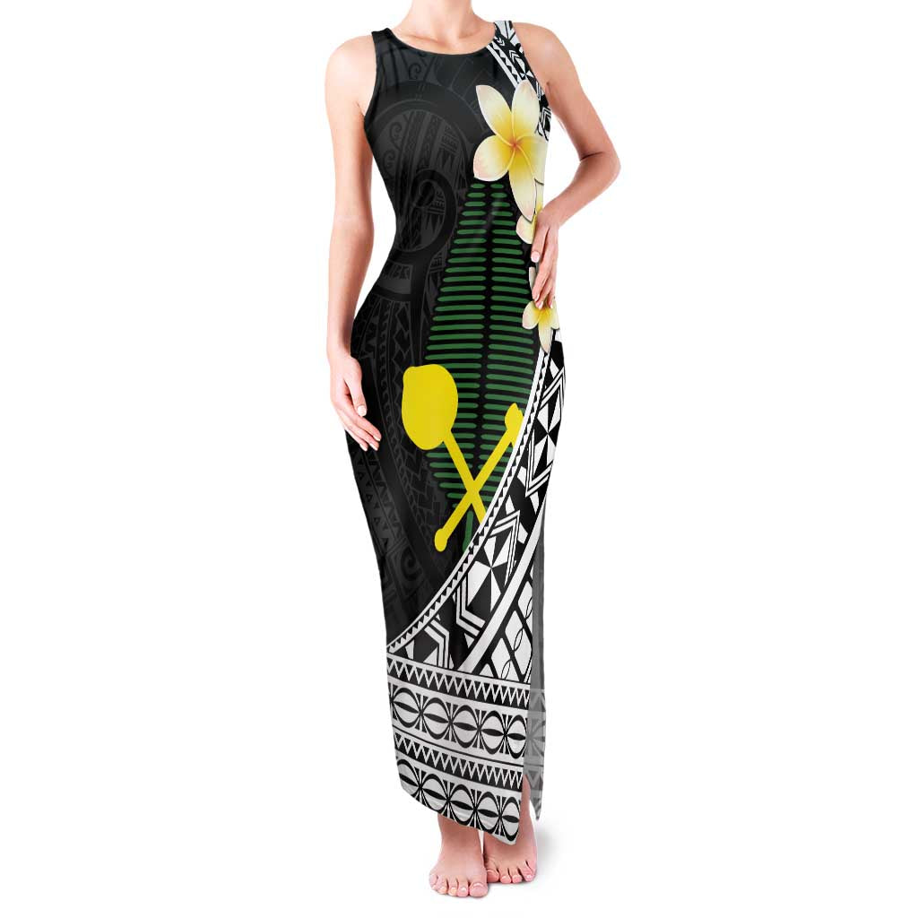 Alo Chiefdom Wallis and Futuna Personalized Family Matching Tank Maxi Dress and Hawaiian Shirt Frangipani Flowers Polynesian Pattern