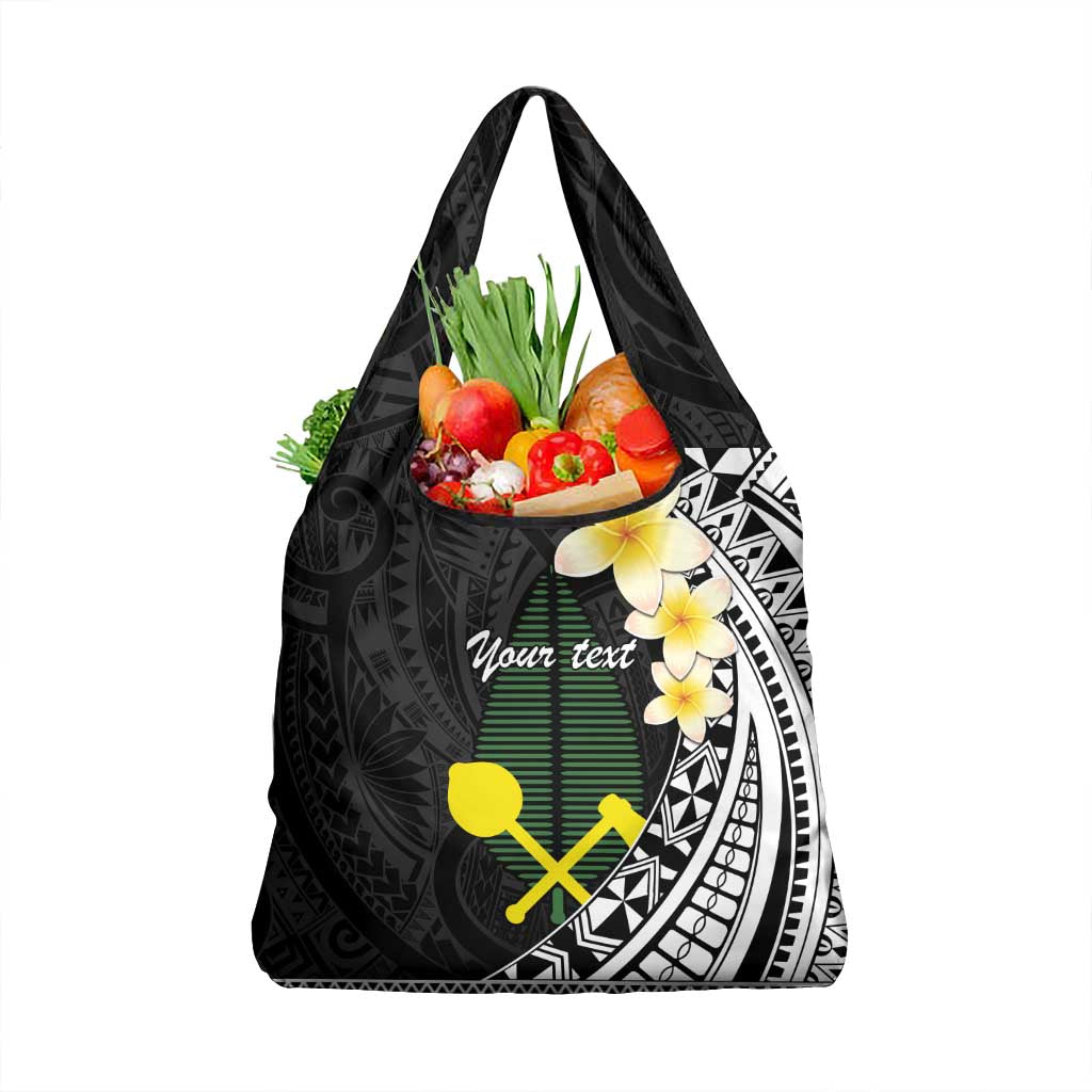Alo Chiefdom Wallis and Futuna Personalized Grocery Bag Frangipani Flowers Polynesian Pattern