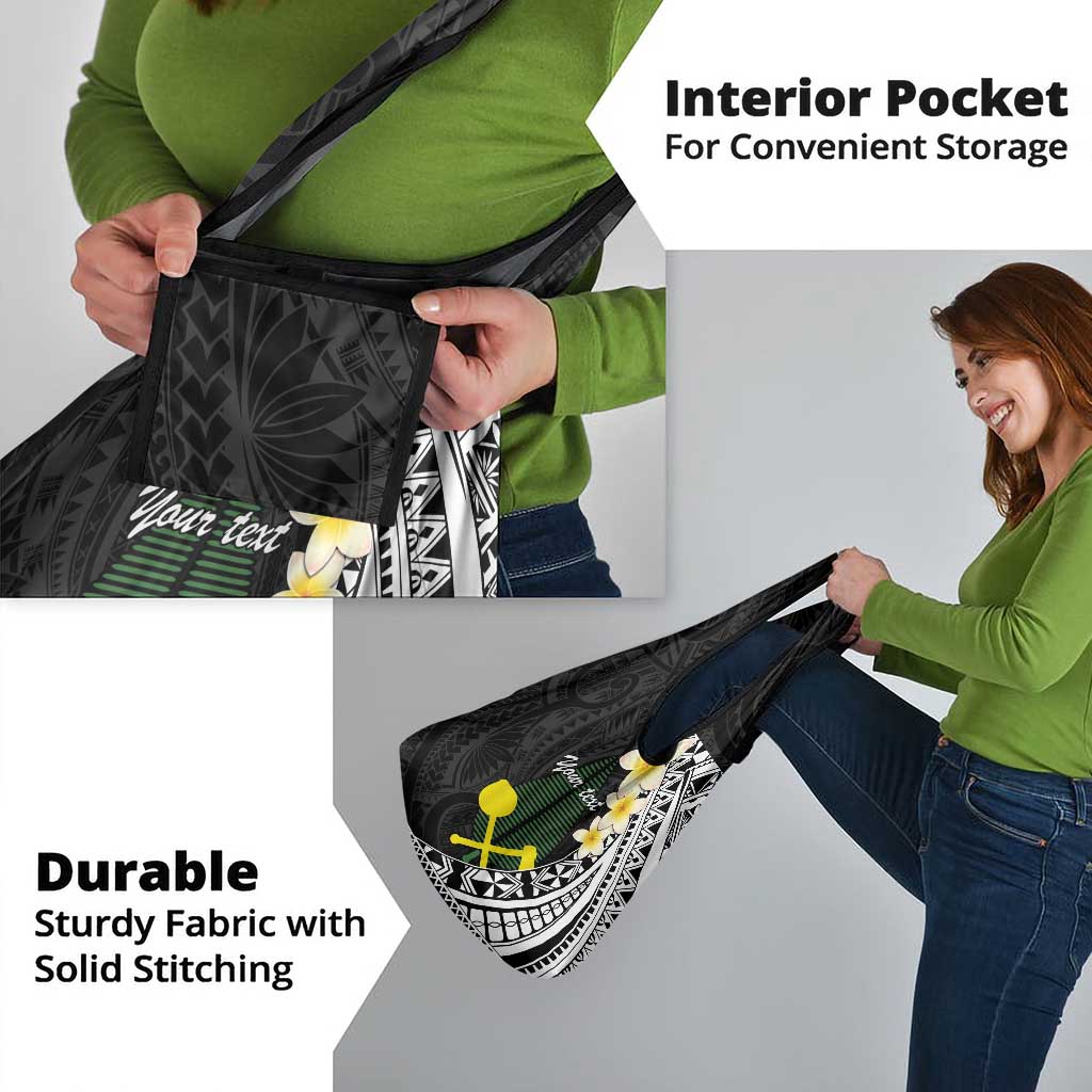 Alo Chiefdom Wallis and Futuna Personalized Grocery Bag Frangipani Flowers Polynesian Pattern