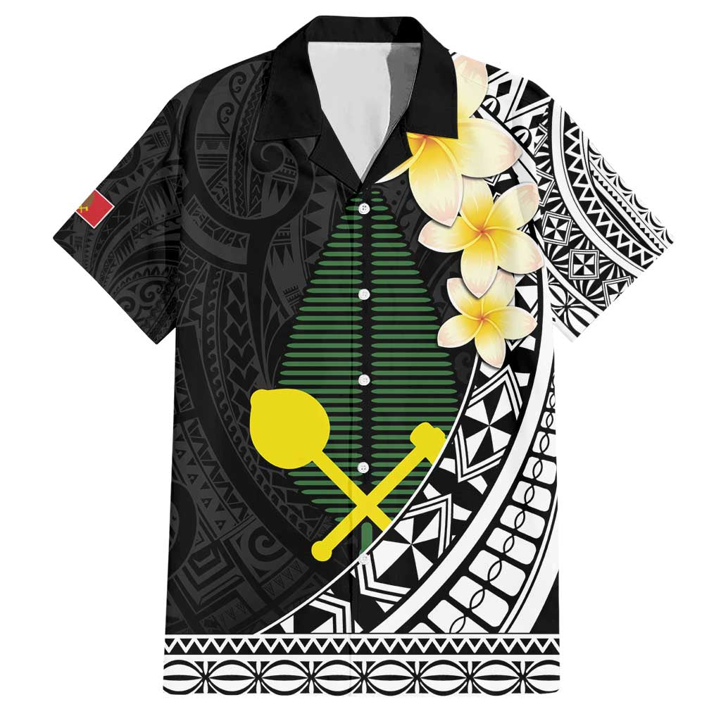 Alo Chiefdom Wallis and Futuna Personalized Hawaiian Shirt Frangipani Flowers Polynesian Pattern LT9 Black - Polynesian Pride