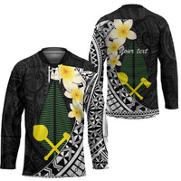 Alo Chiefdom Wallis and Futuna Personalized Hockey Jersey Frangipani Flowers Polynesian Pattern - Polynesian Pride